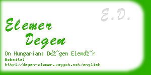 elemer degen business card